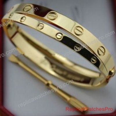 Replica Cartier Love Double Bracelet Yellow Gold with Screwdriver
